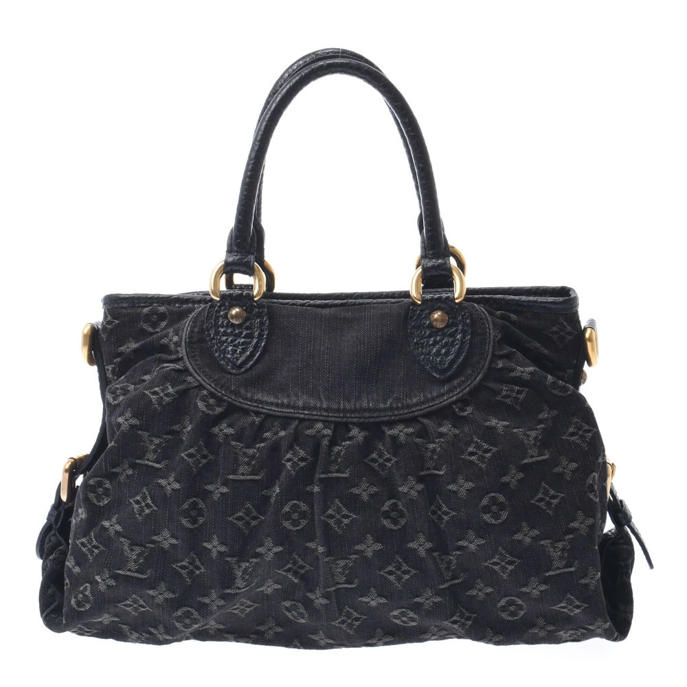 LOUIS VUITTON Monogram Denim Neo Cabby Bag Black Handbag
